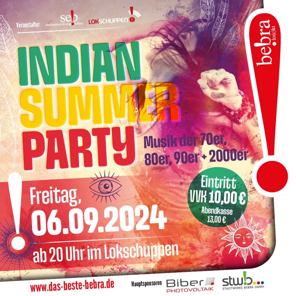 Am Freitag, den 6. September findet die Indian Summer Party statt, die das Ende des Sommers gebührend ...